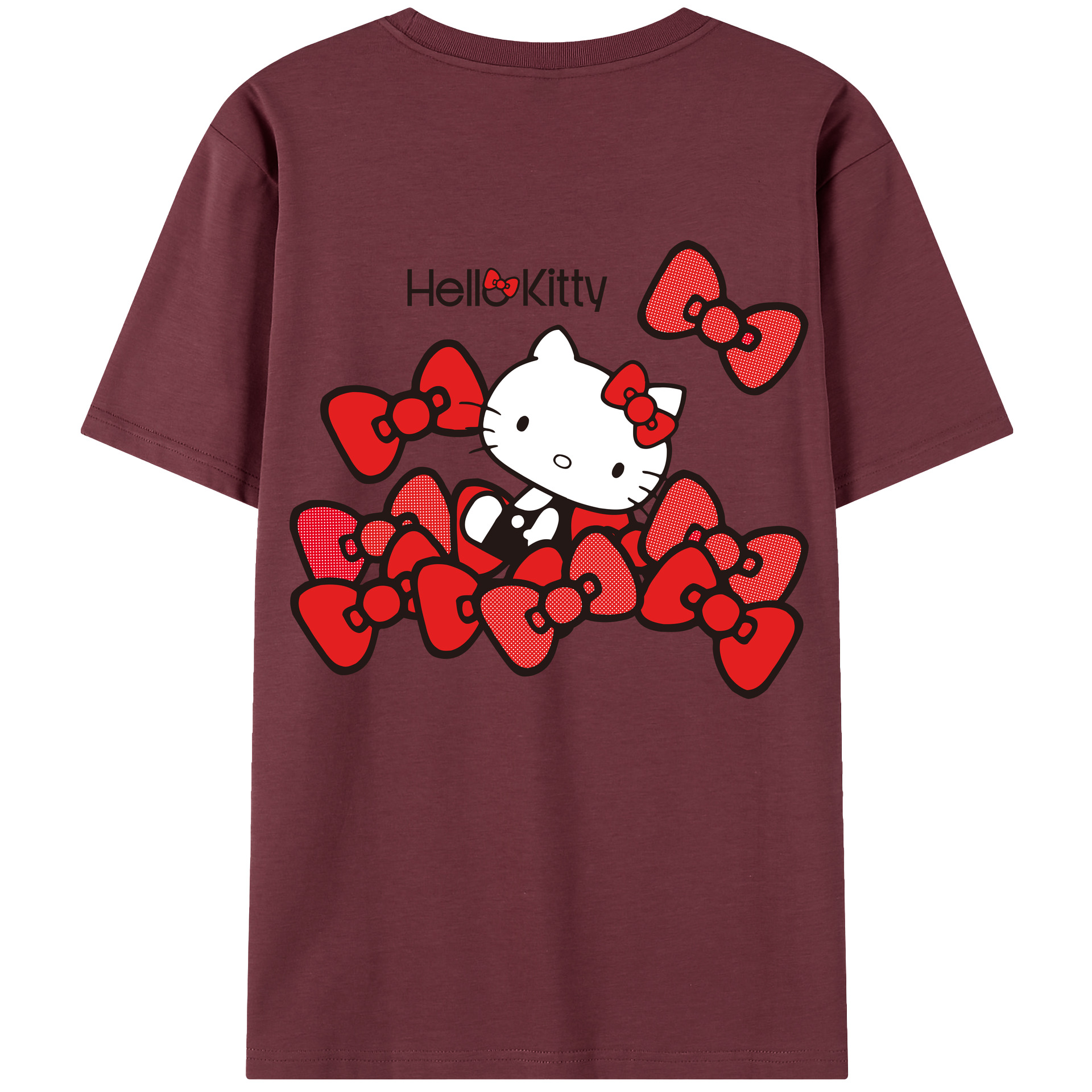 （画像用） Hello Kitty ハローキティ 綿100％半袖Tシャツ（背面プリント）